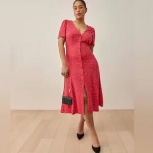 Reformation Red Midi Dress